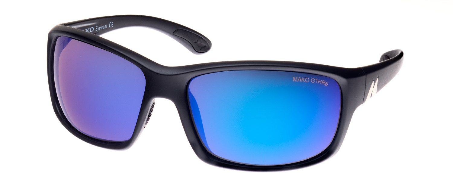 Free Mako Hat Mako COVERT MATT BLACK Grey Glass Sunglasses Polarised M01-GOHR 